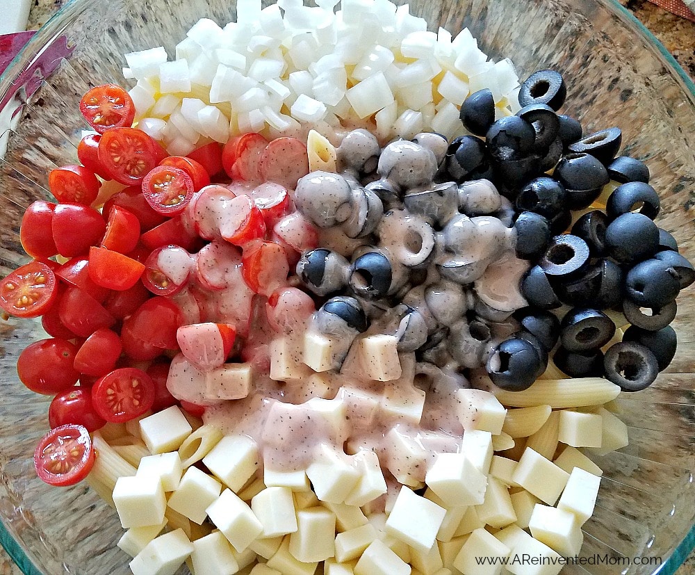 Favorite Pasta Salad ingredients | www.AReinventedMom.com