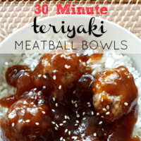 Family favorite meal, ready in 30 minutes. Teriyaki Meatball Bowls - A Reinvented Mom