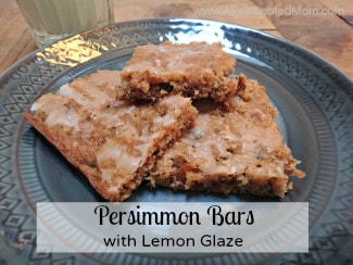 Persimmon Bars with Lemon Glaze
