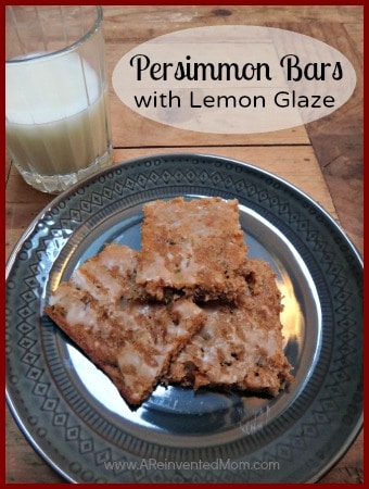 Persimmon Bars with Lemon Glaze | A Reinvented Mom