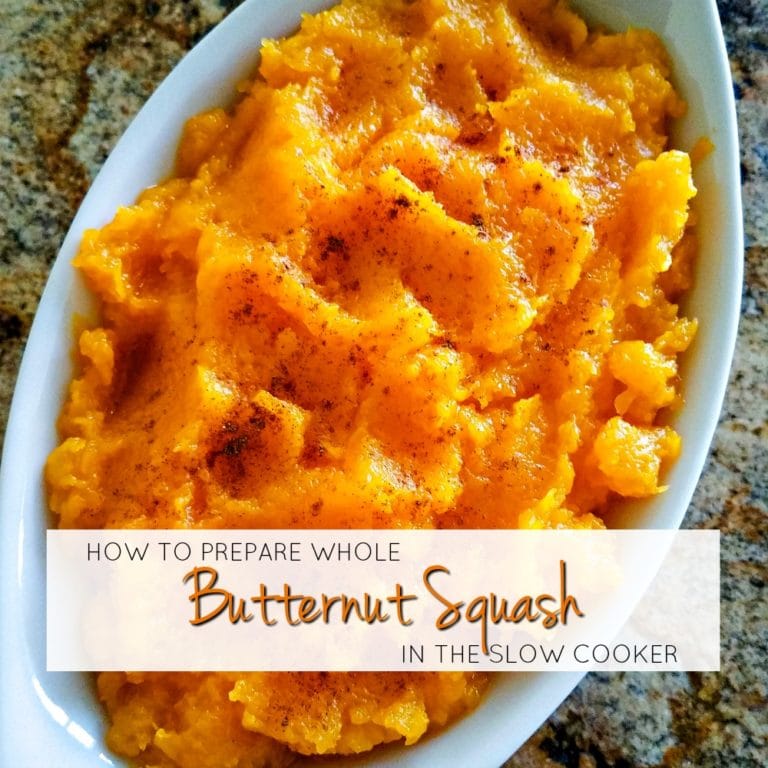 How To Prepare Whole Butternut Squash in the Slow Cooker | A Reinvented Mom