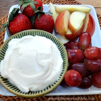Fluffy Marshmallow Cream Cheese Fruit Dip ~ A Reinvented Mom