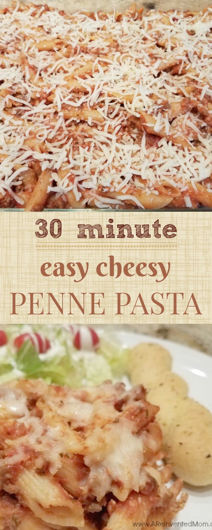Easy Cheesy Penne Pasta Bake A Reinvented Mom