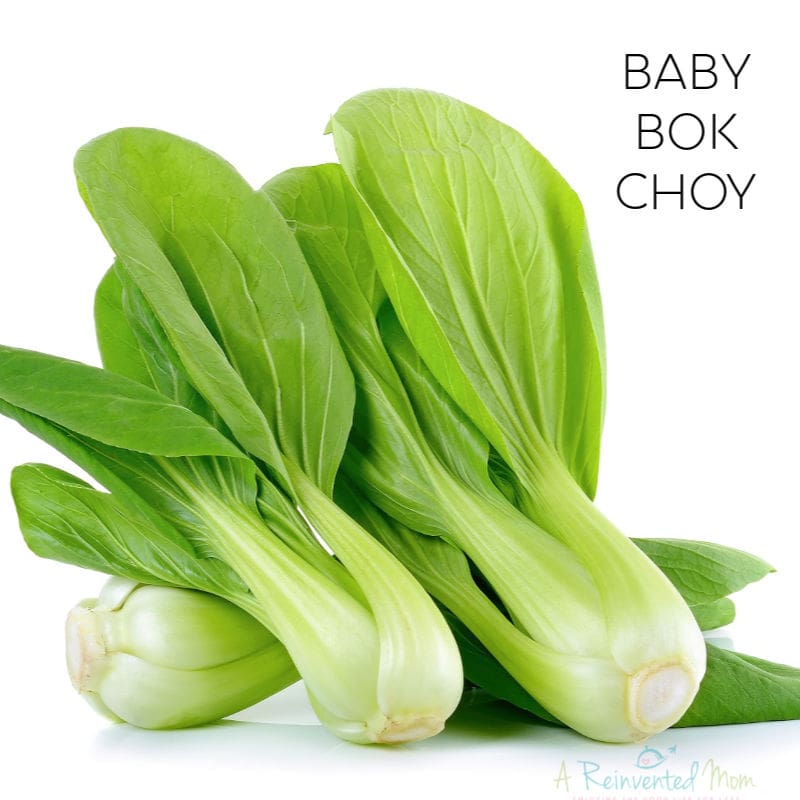 Baby Bok Choy on white background | A Reinvented Mom