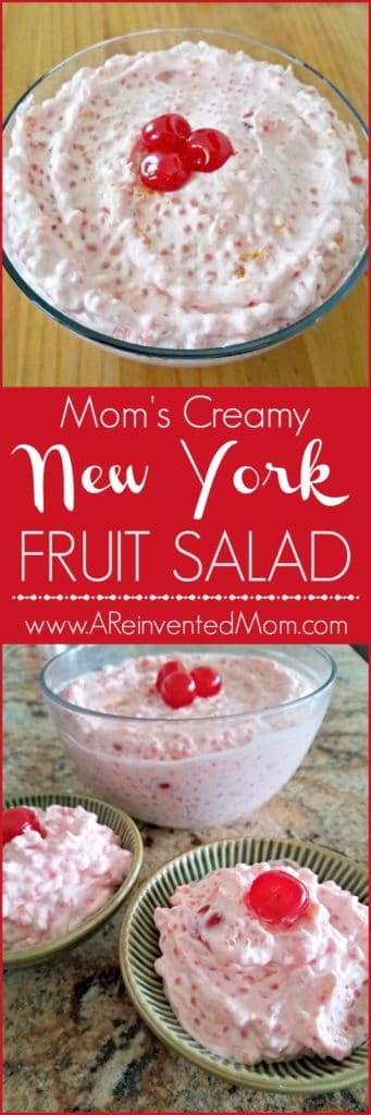 Equal parts sweet & savory, this side dish pairs well with any meal. Mom's Creamy New York Fruit Salad - A Reinvented Mom