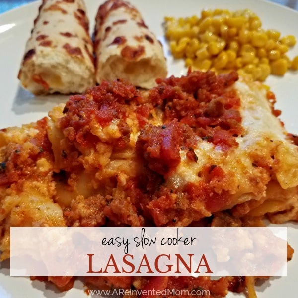 Slow Cooker Lasagna | A Reinvented Mom