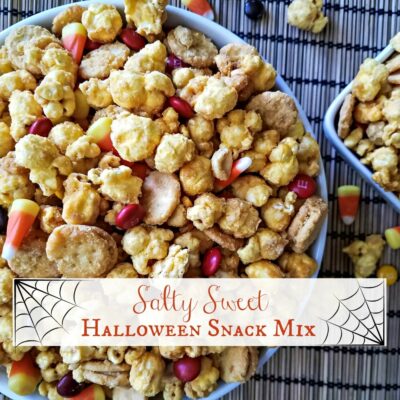 Salty Sweet Halloween Snack Mix Feature | A Reinvented Mom