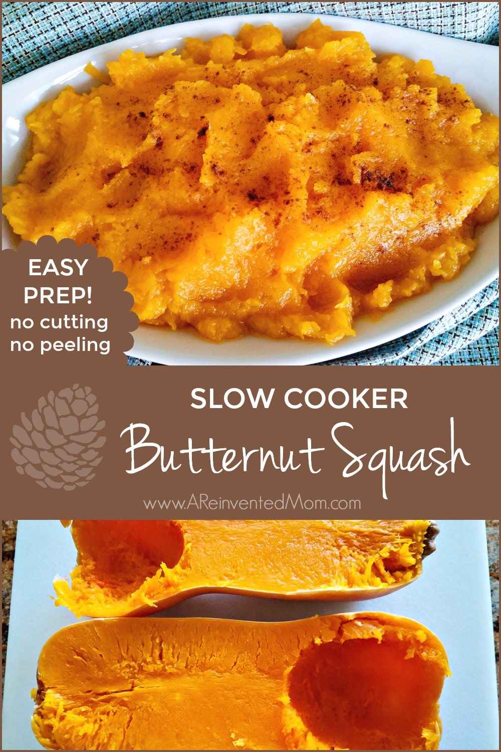 How To Prepare Whole Butternut Squash in the Slow Cooker Pin #2 | A Reinvented Mom