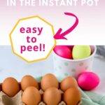 Peeled instant pot hard boiled eggs with graphic overlay | A Reinvented Mom