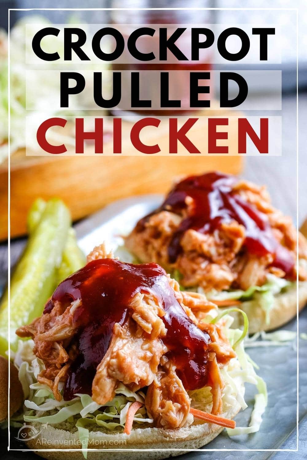 Crockpot Pulled BBQ Chicken {Pulled Chicken} | A Reinvented Mom