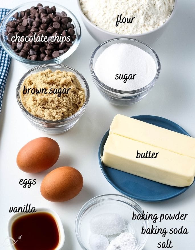 Ingredients needed to make a cookie skillet