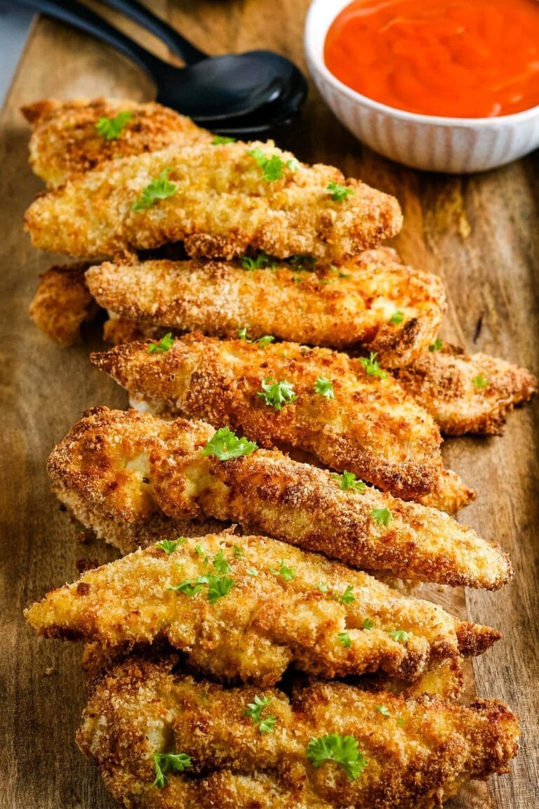 20 Minute Air Fried Chicken Tenders {Breaded}