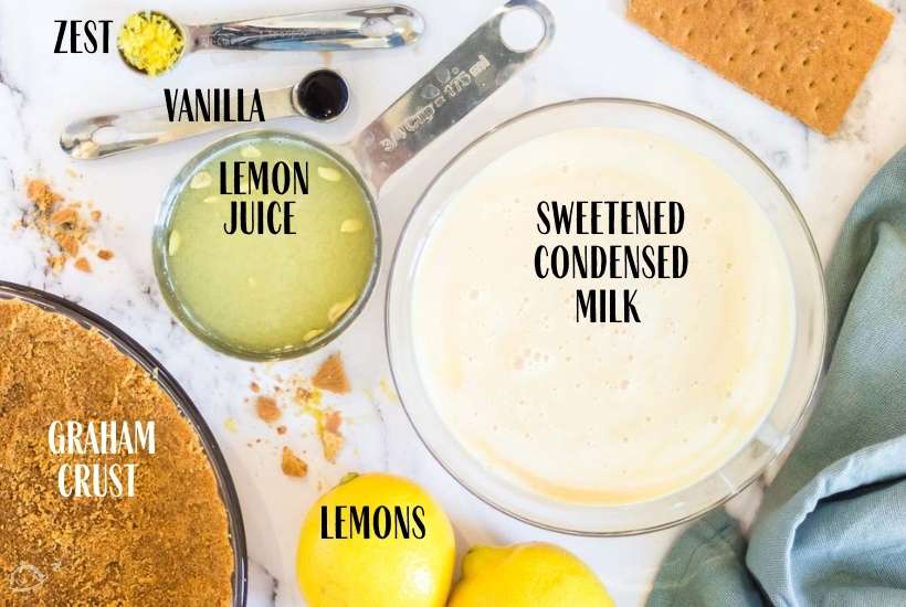 ingredients labeled for no bake lemon icebox cake