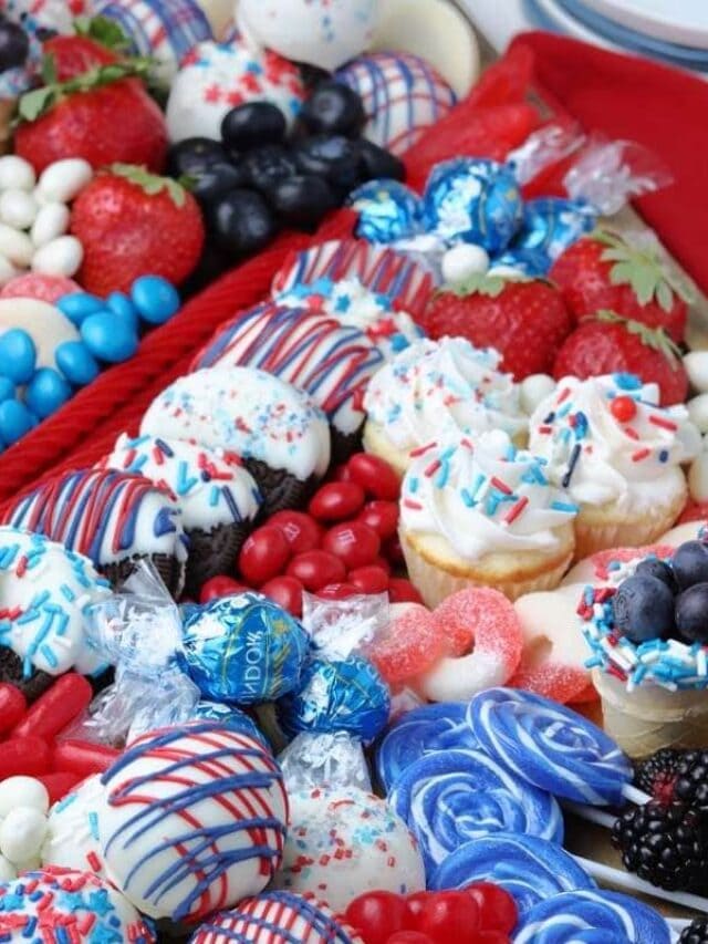 Patriotic Charcuterie Dessert Board Story