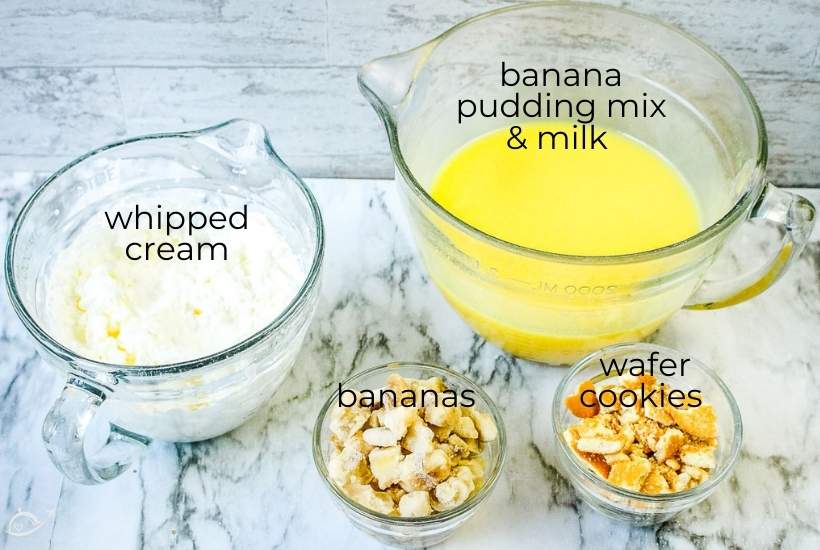 ingredients labeled for banana pudding popsicles