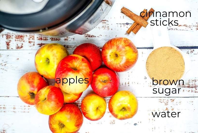 ingredients labeled for instant pot apple cider