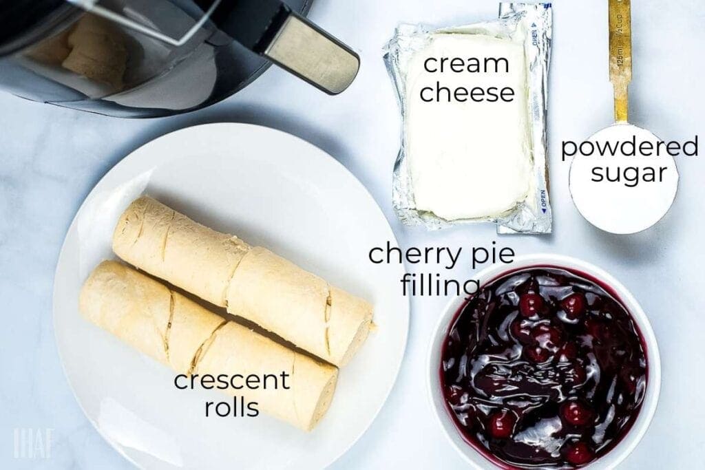 ingredients labeled for cherry cheese danish