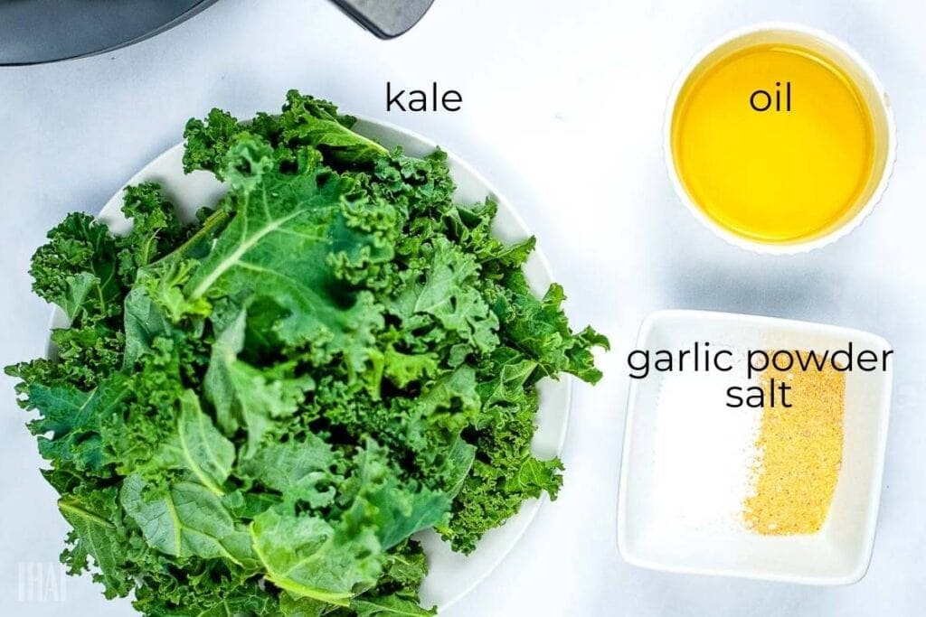 ingredients labeled for air fryer kale chips