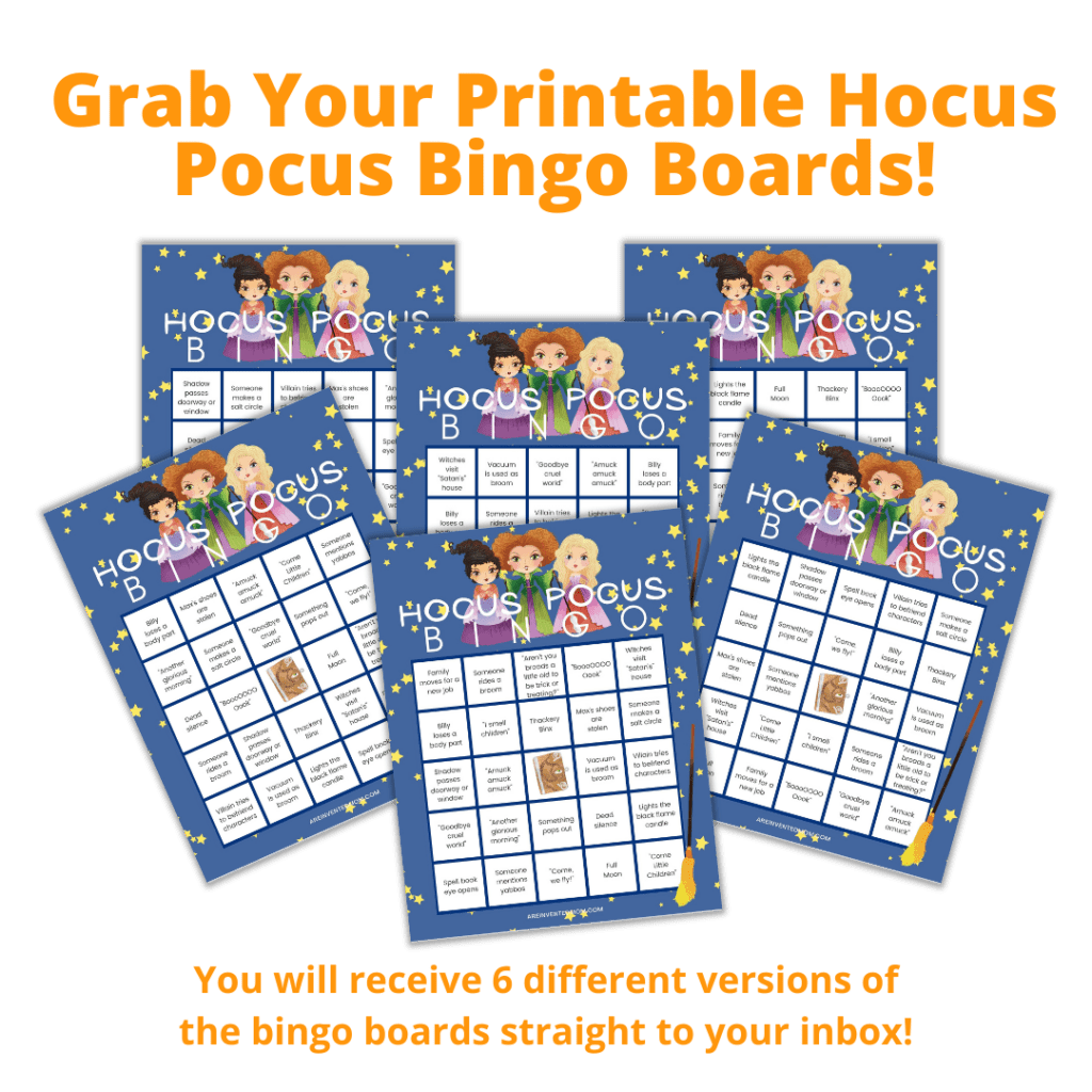 hocus pocus bingo board mockup