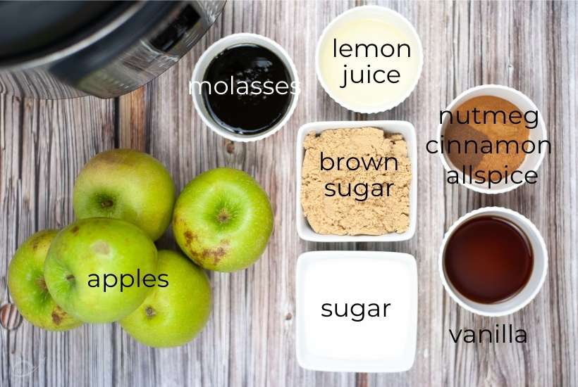 ingredients labeled for instant pot apple butter