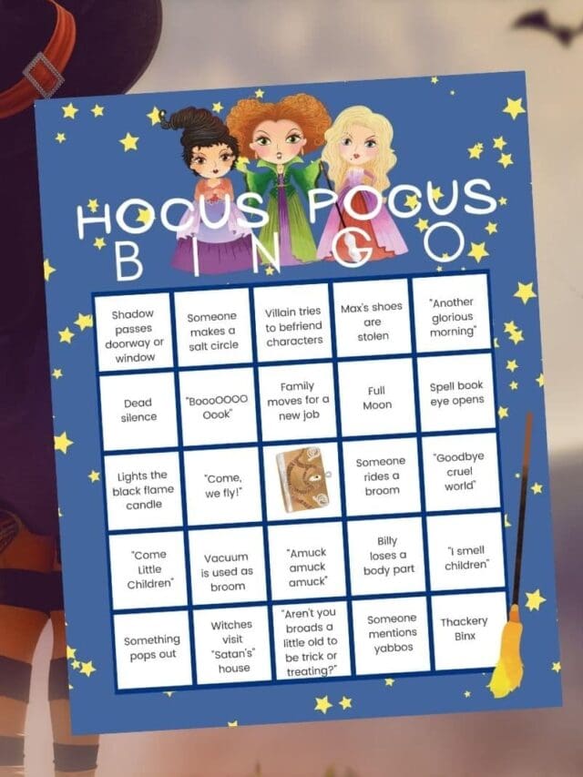 Hocus Pocus Movie Bingo Story