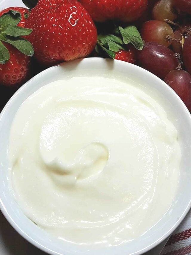 Fluffy Marshmallow Cream Cheese Fruit Dip Story