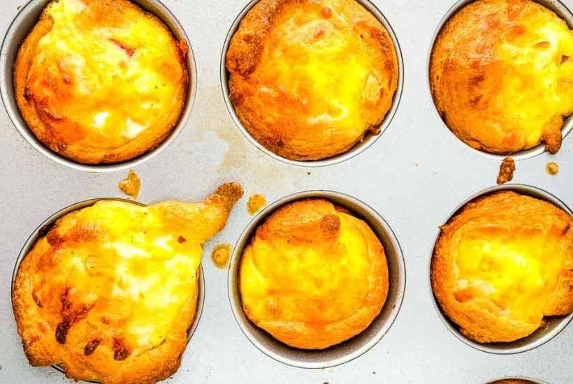 quiche muffins resting in muffin tin