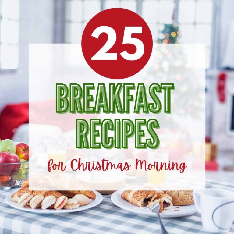 christmas breakfast with text overlay