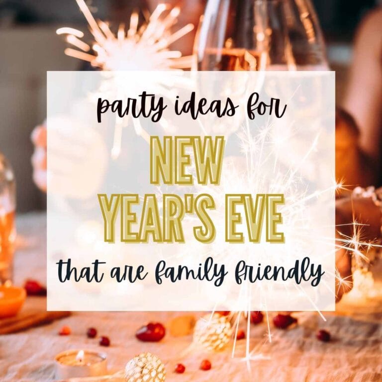 new years eve party with text overlay