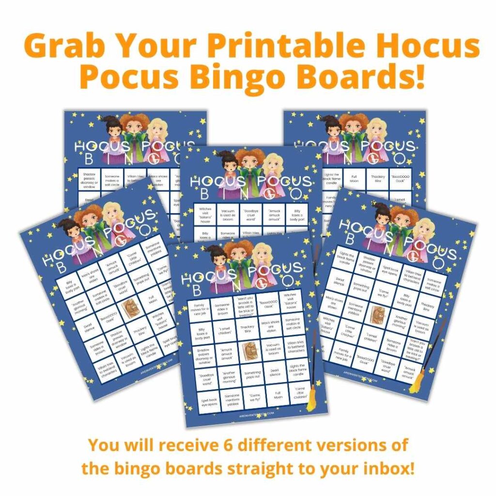 hocus pocus bingo board mockup