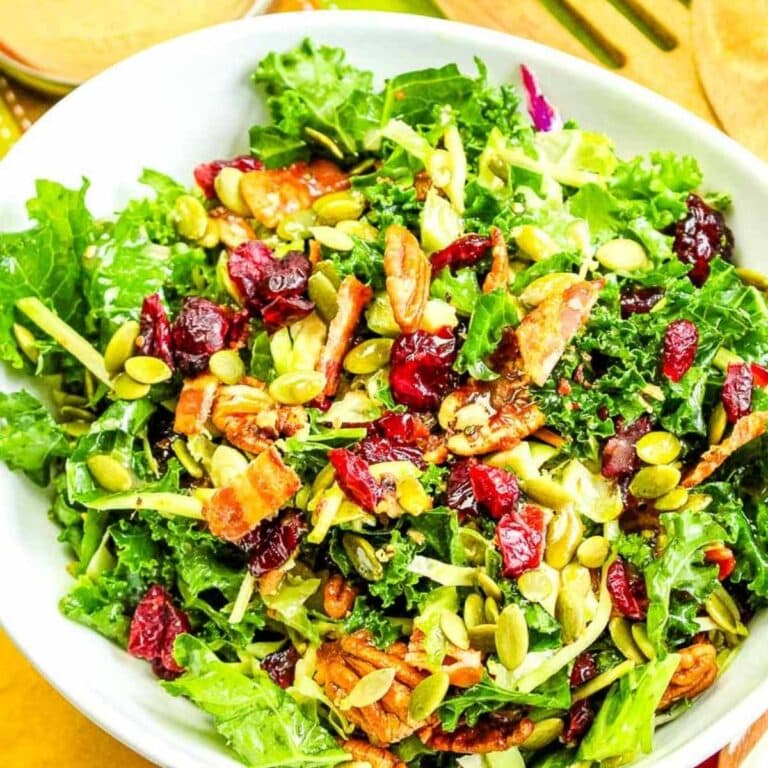 Kale and Brussel Sprout Salad with Cranberries