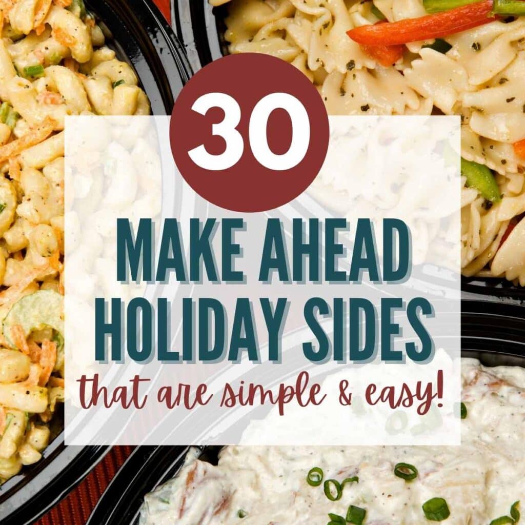 holiday side dishes with text overlay