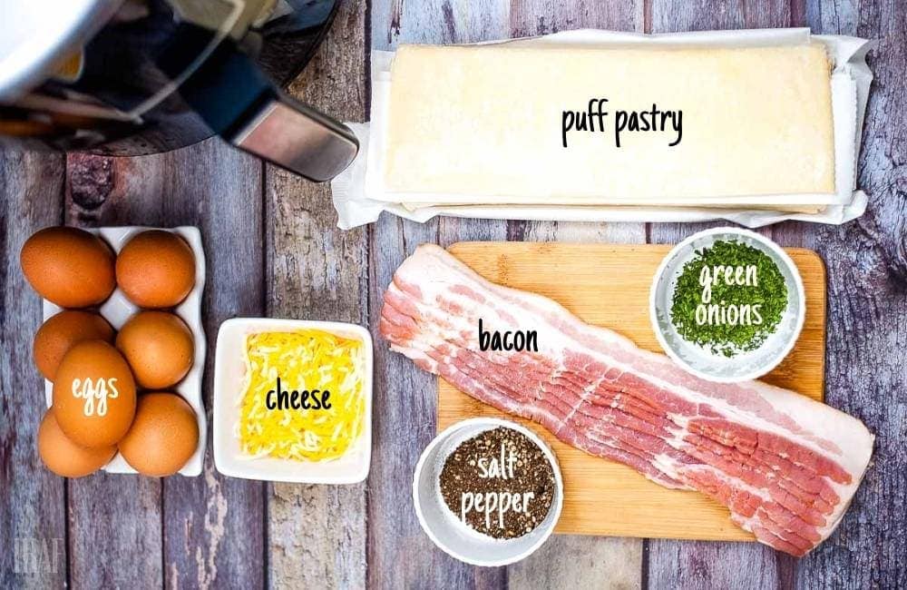 ingredients labeled to make puff pastry egg tarts