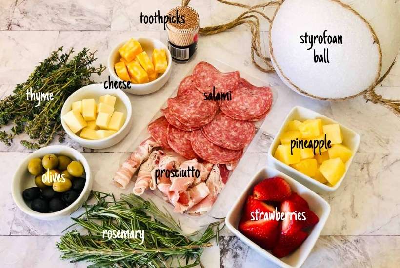 ingredients needed to make charcuterie balls
