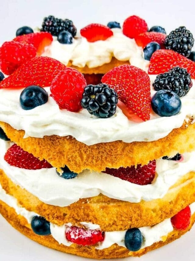Layered Angel Food Cake with Berries Story
