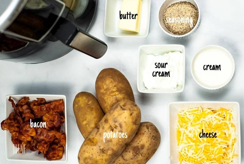 ingredients needed to make air fryer twice baked potatoes