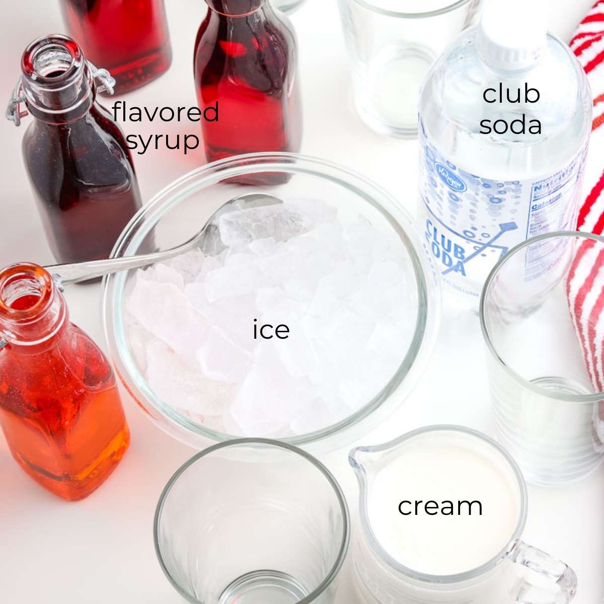 ingredients needed to make homemade italian cream sodas