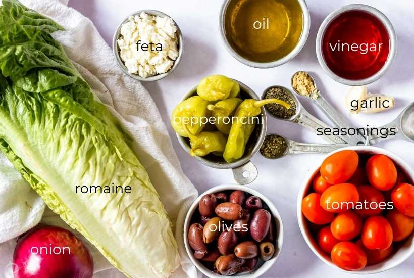 ingredients needed to make Greek salad at home