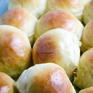 close up of easy yeast rolls