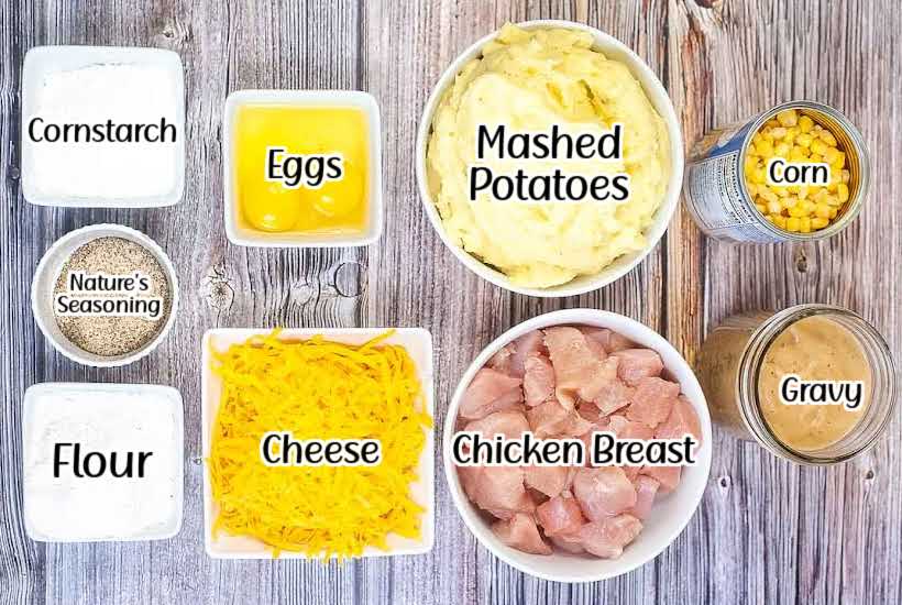 ingredients needed to make copycat kfc chicken bowl with text overlay.