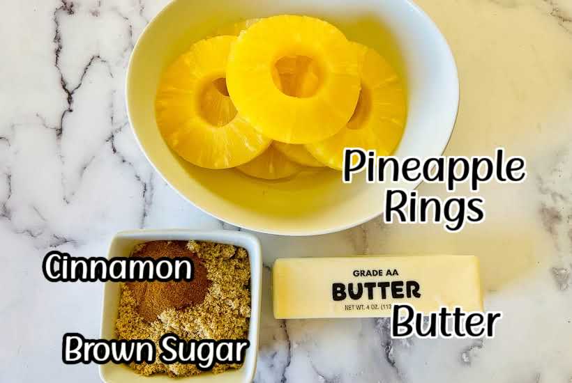 ingredients needed to make roasted pineapple rings