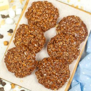 top view of homemade star crunch cookies on parchment covered cutting board