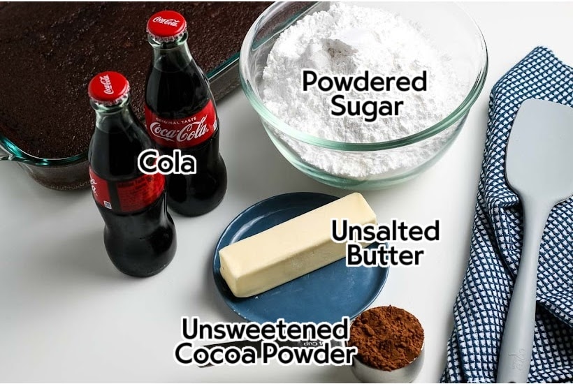 ingredients needed to make glaze for coke cake.