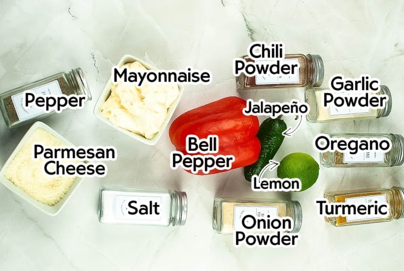 Labeled ingredients to make homemade Taco Bell Baja sauce.