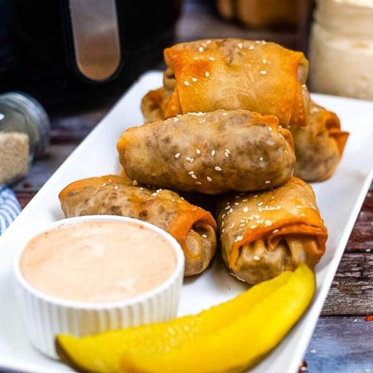 Air Fryer Cheeseburger Egg Rolls