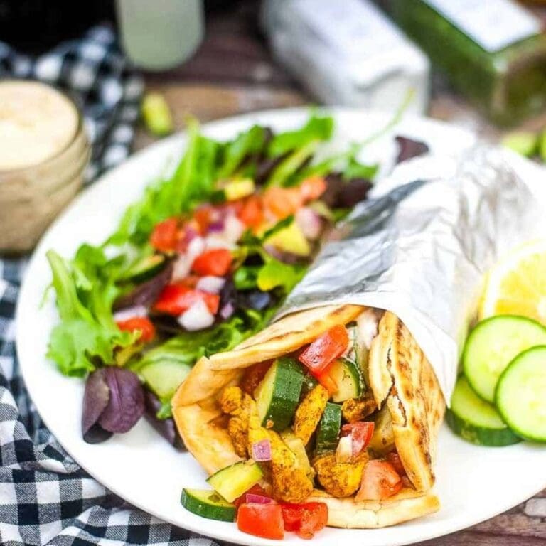 Air Fryer Chicken Shawarma Wraps