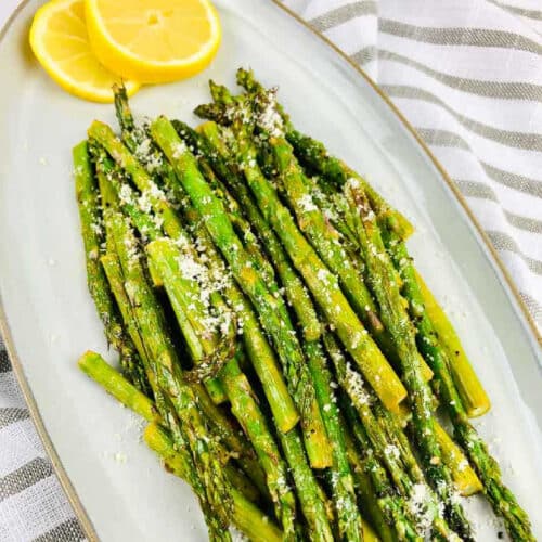 Air Fryer Parmesan Asparagus (with Lemon) A Reinvented Mom
