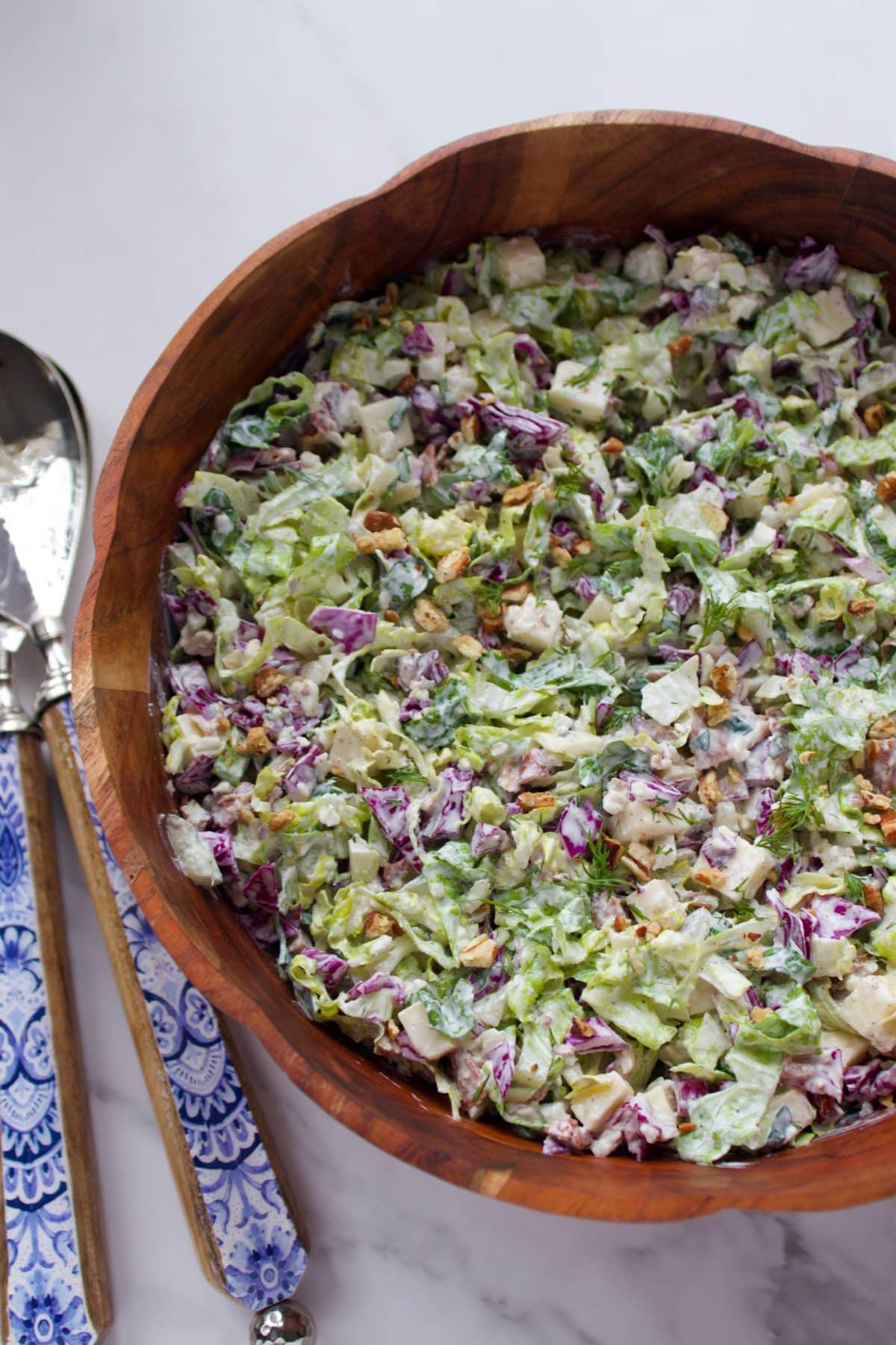 A bowl of chopped salad with pickle ranch.