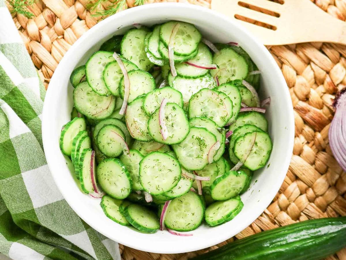 Cucumber Dill Salad with Vinegar Dressing